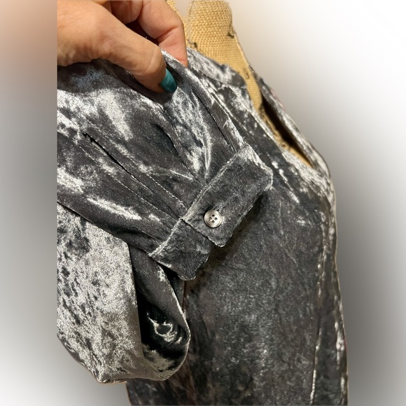 NWT Mystree Dress Katherine Lemon Boutique Velvet Velour pockets Shimmer Charco - Picture 9 of 16